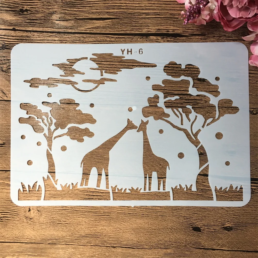 Paisagem Amante DIY Camadas Stencils Pintura Coloração