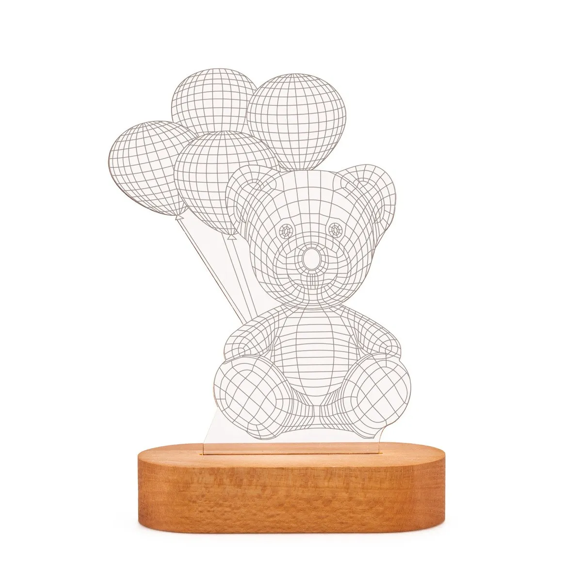 Balloon Teddy Bear 3D Lamp LED Night Light Action Figure Table Decoration Light Optical illusion