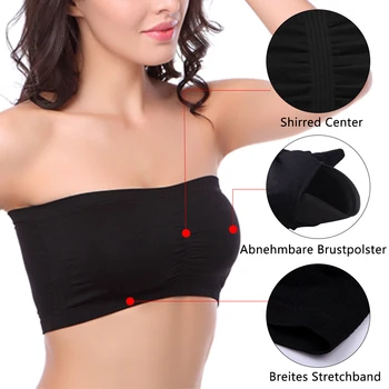 

Sexy Tube Top Female Strapless Complexion Bras Sleeveless Sports Bra Large Size Underwear Women Wrap Chest Workout Gym