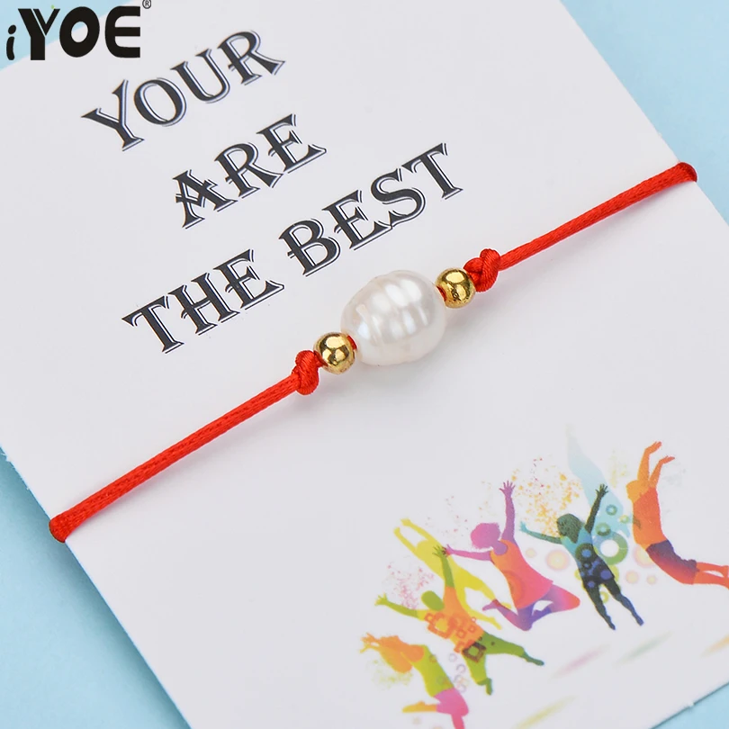 IYOE Wish Card вы лучший красный веревочный браслет для женщин и мужчин пара