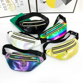 

Brand New Holographic Fanny Pack Female Silver Laser Waist Packs Hip Waist Bag Women's Hologram Belt Bags Pouch Purse Phone