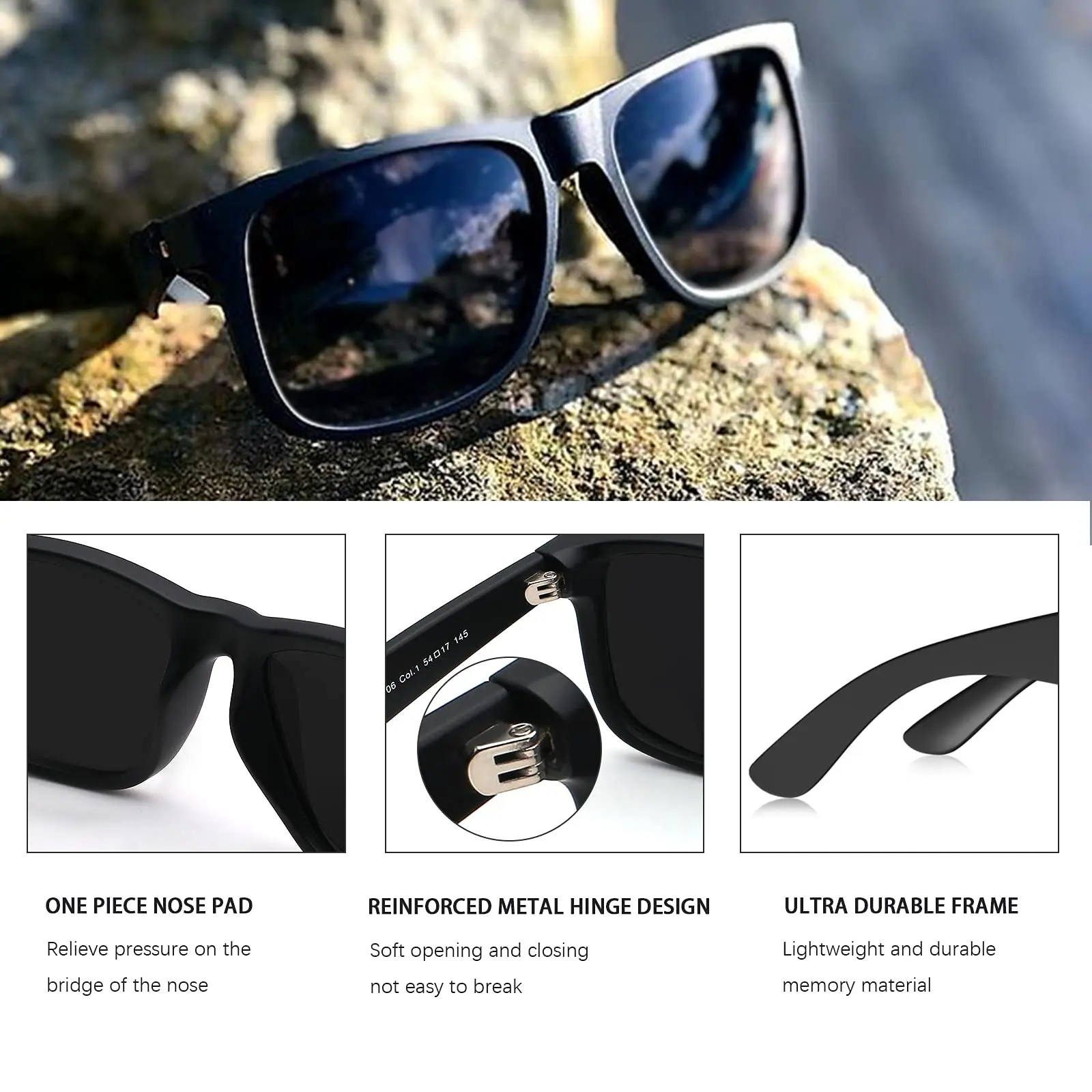 Polarized Sunglasses For Men And Women Matte Finish Sun Glasses Color  Mirror Lens 100% Uv Blocking