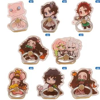 

New Acrylic Cartoon Demon Slayer Kimetsu no Yaiba Blade of Ghost Cute Mobile Phone Ring Bracket for iPhone 11 pro for Xiaomi