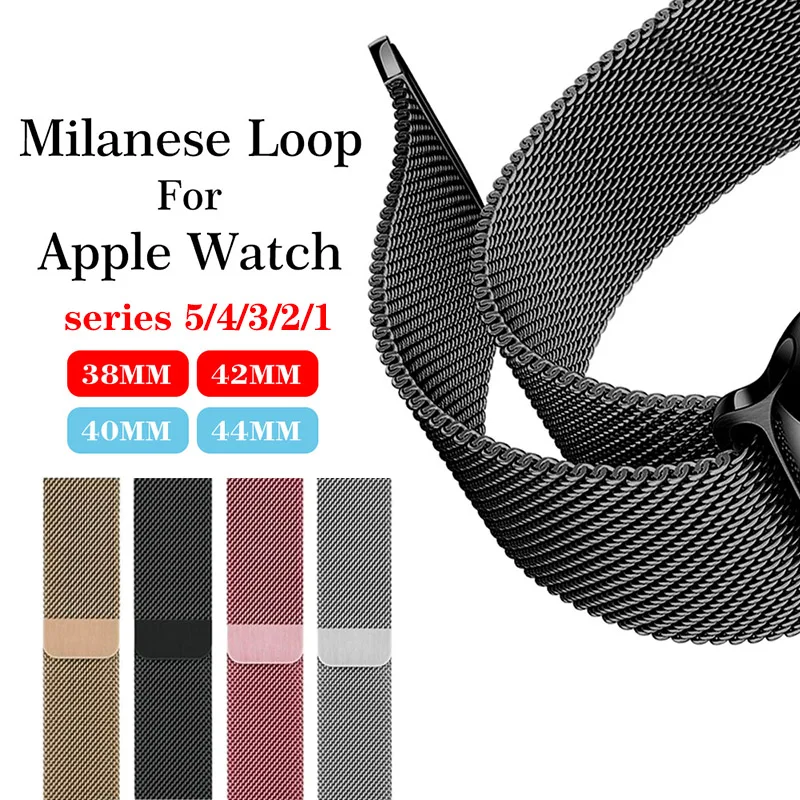 

Milanese Loop Bracelet Stainless Steel band For Apple Watch series 3 2 1 42mm 38mm Bracelet strap for iwatch series 4 5 40/44mm