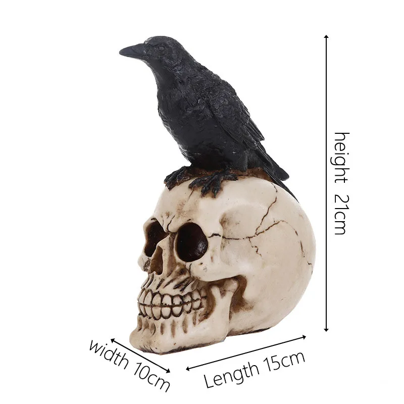 VILEAD Resin Crow Skull Ornaments Fashion Flower Pot Home Decor Creative Statue Personalized Decoration Art Painting Movie Props VILEAD Resin Crow Skull Ornaments Fashion Flower Pot Home Decor Creative Statue Personalized Decoration Art Painting Movie Props