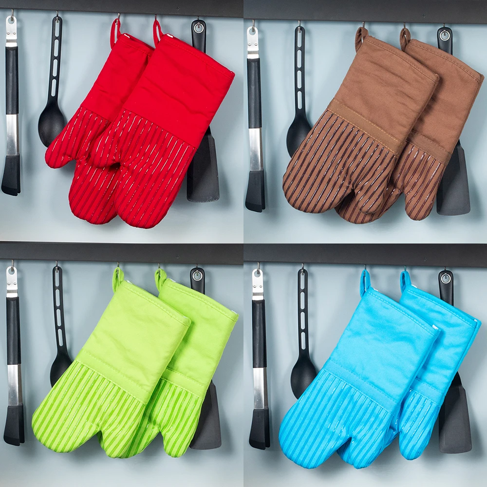 1 пара силиконовых прихваток для духовки, гибкие защитные перчатки, длинные кухонные варежки для приготовления пищи, гриля, барбекю, термостойкие перчатки