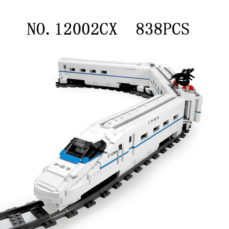 MOC World железная дорога CRH2 высокоскоростной поезд строительные блоки кирпичи