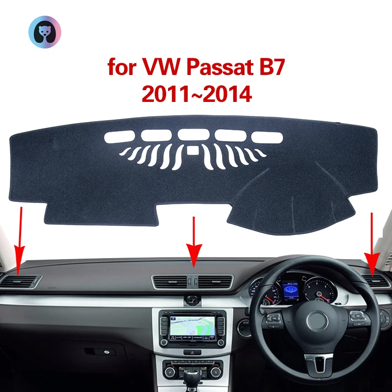 

for-VW-Passat-B7 Anti-Slip Mat Dashboard Cover Pad Flannel Sunshade Dashmat Carpet Car Accessories 2011 2012 2013 2014