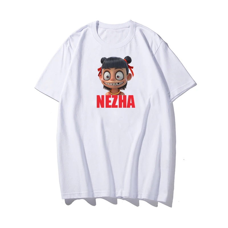 'NE ZHA: I'm the destiny'Couple футболка с короткими рукавами и принтом 688 - Цвет: White 1