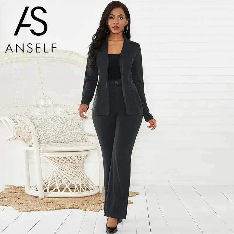 Женский офисный комплект из 2 предметов пиджак с длинным рукавом и брюки деловой