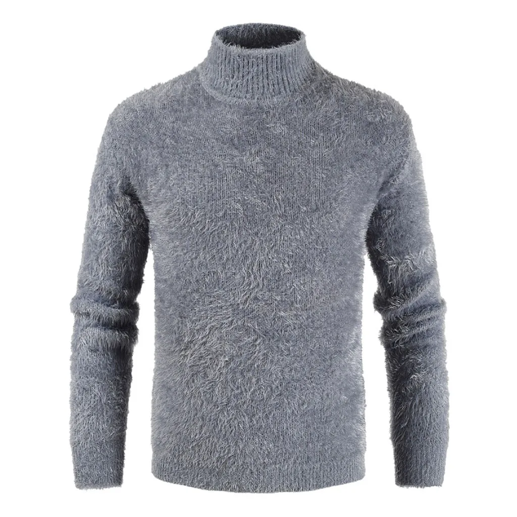 

Turtleneck Sweater Men Autumn Winter Minimalist Style Long Sleeve Pullover Slim Fit Brand Simple Knitted Sweaters Male Top
