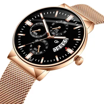 

Mens Watches Top Brand Business Watches High-End Simple Calendar Men's Watch Quartz Stainless Steel Watch Male Clock Montre