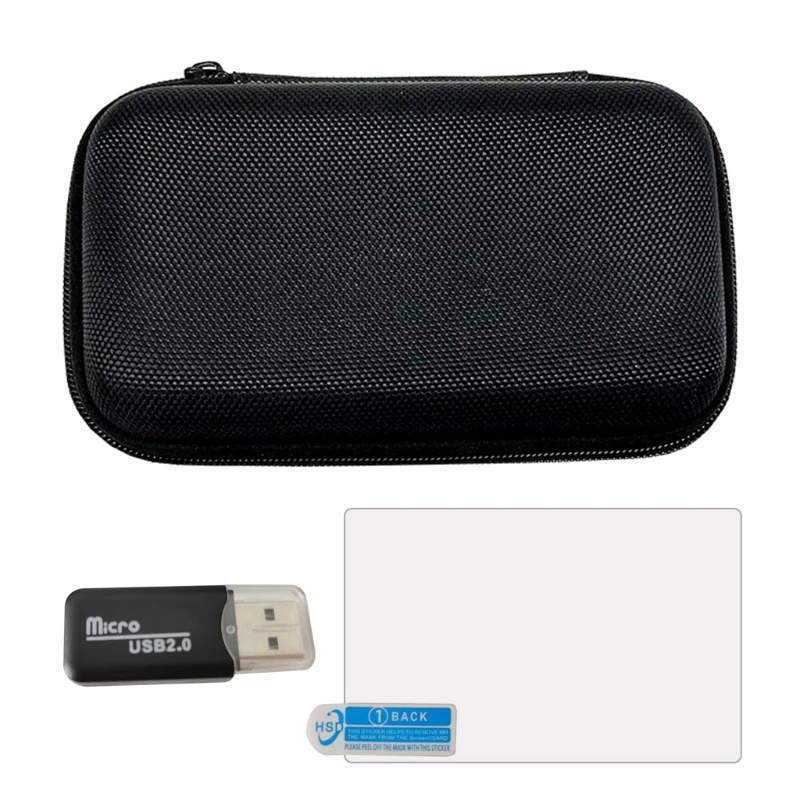 unknows Retro Game Console di Protezione Borsa Antipolvere Custodia Custodia per il Trasporto Box per RG351v Gioco Host Card Reader Temperato Film Accessori