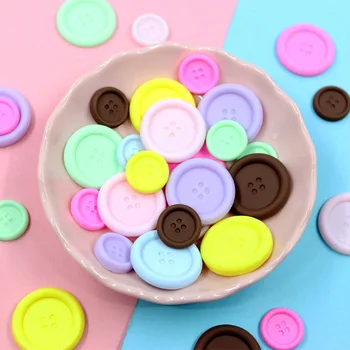 

30Pcs Cute Button Candy Flatback Resin Cabochon Simulation Fake Food Scrapbooking Fit Phone Deco Parts Supply DIY Crafts:15/25mm