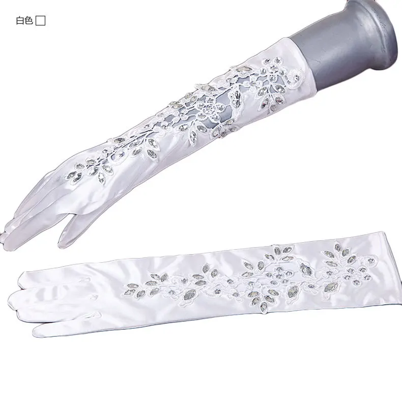 

Amazing Bride Wedding Prom Party Sexy Dressy beaded Crytals Gloves Fingers Style Matching Costume