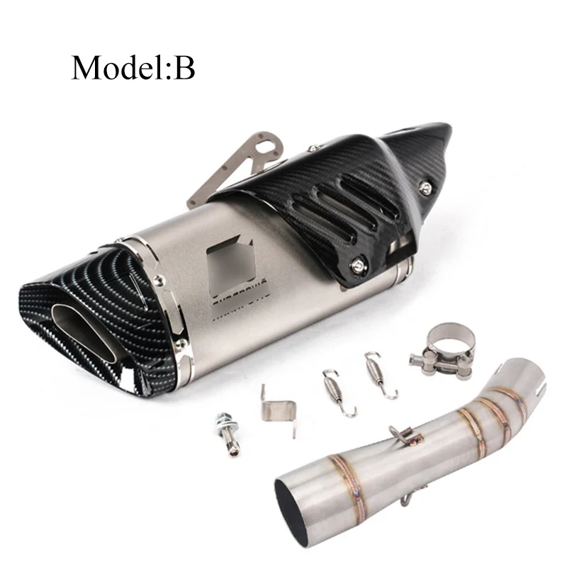 Motorcycle Exhaust System Connect Mid Pipe Link Muffler Tip Tube Whole Set Pipe For Benelli 502C Exhaust Modified Slip On Escape