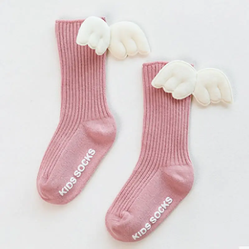 Baby Stockings Cotton Baby Girl Crew Leg Warmers Angel Wings Children Loose Summer Cute Kids Bunching Legwarmers