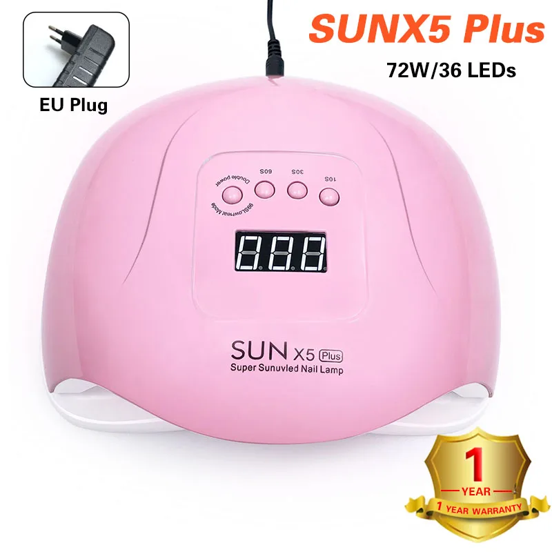 SUN5 Plus 80W/48W UV Lamp LED Nail Lamp Manicure Nail Dryer For All Gels Polish Sun Light Infrared Sensing 30/60/99s Timer - Цвет: SUNX5 plus EU