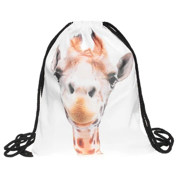 

Men's Women's Kids bag Teenage Drawstring Bag Shoulder School Backpack Rucksack Handbag String Travel Gym (Deer head )