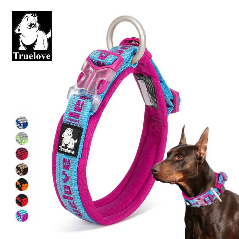 TrueloveEmbroiderNeoprenePetDogCollarNylonAdjustableDogCollars