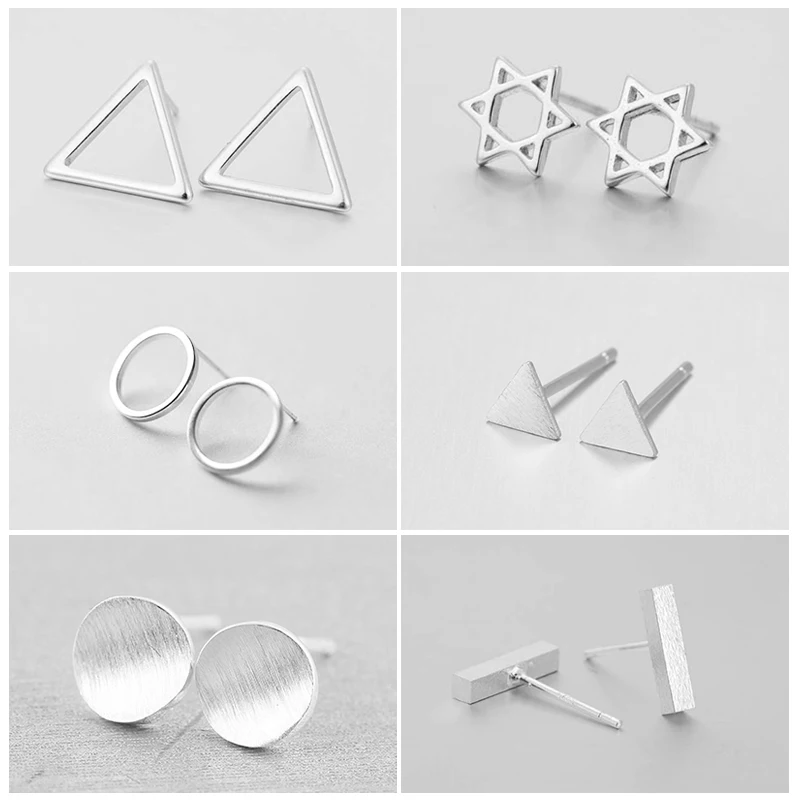 

Hfarich Classic Geometric Triangle Round Circle Earrings for Women Stud Earrings Jewelry Accessories