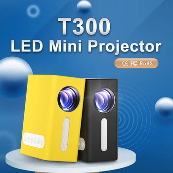 

T300 LED Mini Projector 320x240 Pixels Support 1080P HDMI USB Portable proyector Home Media Player