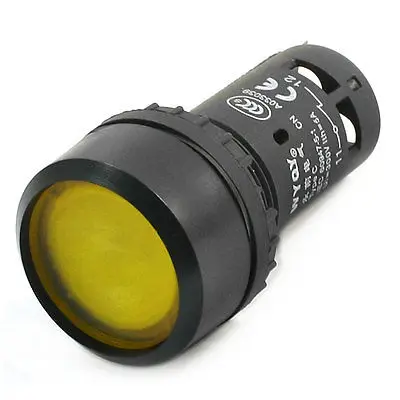 

Replacement Self-locking SPDT Yellow Light Round Push Button Switch 300V 5A