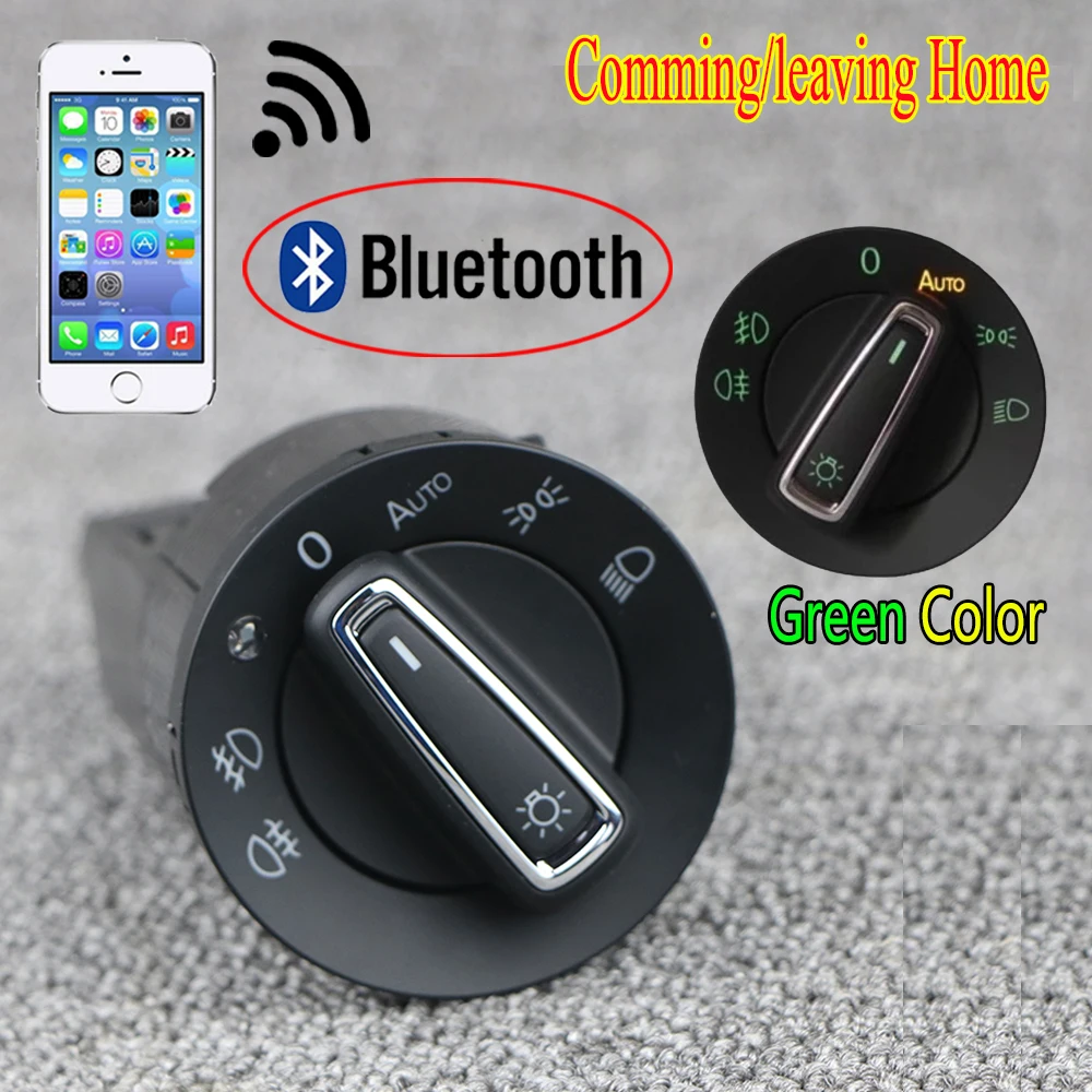 Зеленый Bluetooth Авто головной светильник фары переключатель светильник Модуль датчика обновления для Skoda серии - Color: B Style Green