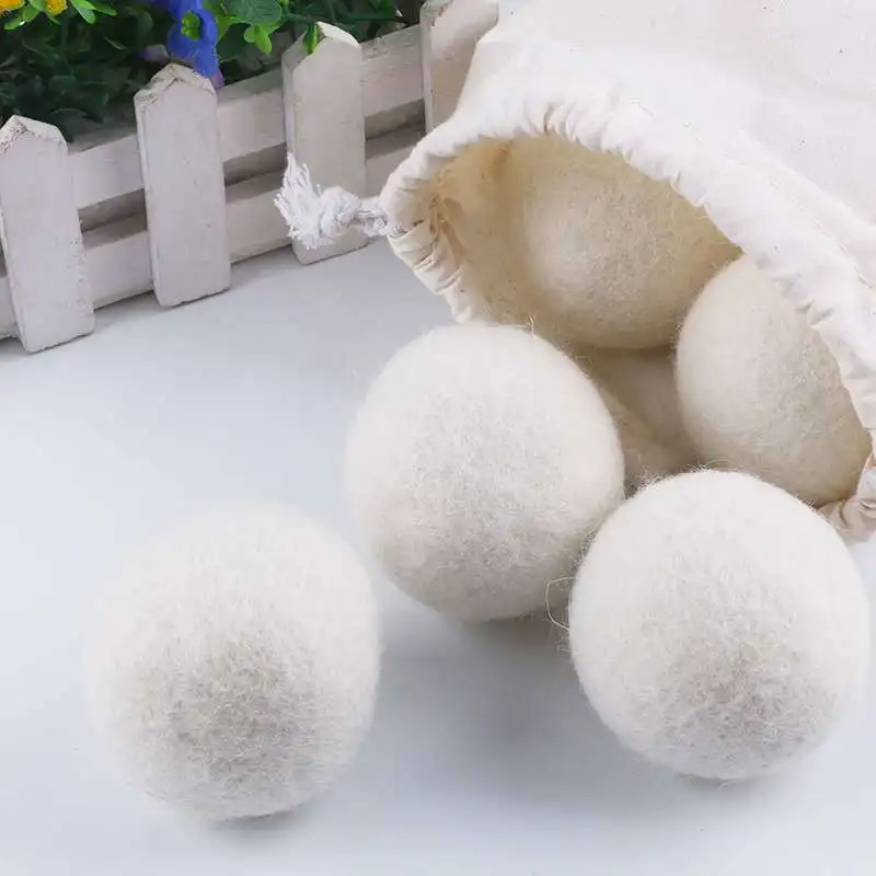Hot Wool Dryer Balls 6pcs/pack Reusable Natural Organic Laundry Fabric Softener Ball Premium Organic Laundry Clean Ball