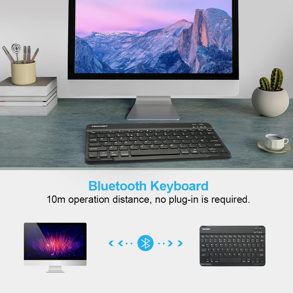 TeckNet мини перезаряжаемая Bluetooth клавиатура беспроводная клавиатура для iPad телефона планшета Bluetooth беспроводная клавиатура для Android Win