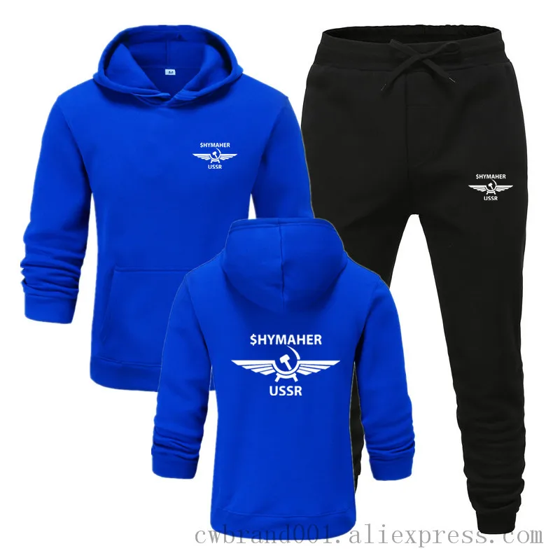 New Tracksuit Men Sets CCCP USSR Print Hooded Sweatshirts set Fleece Hoodies Sportswear Set Sweatpants Hoodies Men's 2 piece set New Tracksuit Men Sets CCCP USSR Print Hooded Sweatshirts set Fleece Hoodies Sportswear Set Sweatpants Hoodies Men's 2 piece set