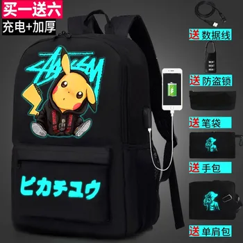 

Pokemon Large Capacity Student Backpac Luminous Cartoon School Bags for Teenager Boys Girls Casual Waterproof Kids Mochilas