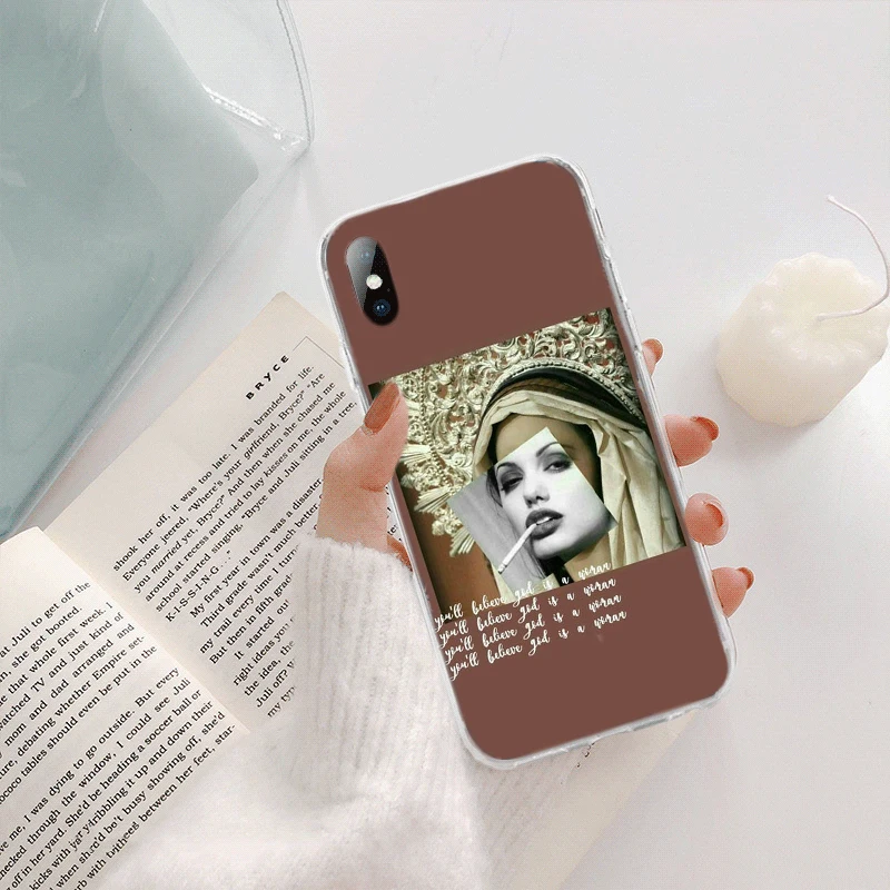 A11 Чехол для телефона Mona Lisa с художественным рисунком из мягкого ТПУ для iphone 11 pro max X XR XS MAX 8 7 6 5 6S 5s PLUS SE MonaLisa gum smoke Case - Цвет: A11