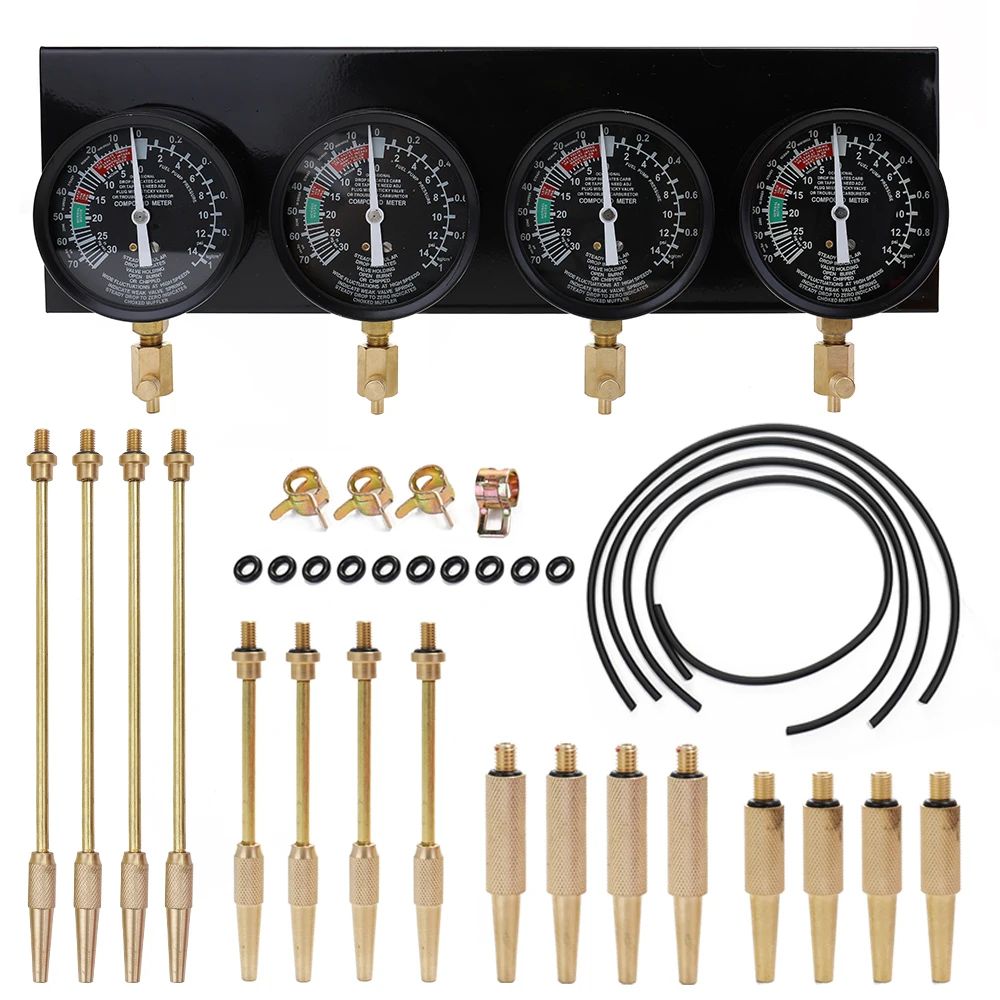 

Portable Fuel Vacuum Carburetor Synchronizer Set 4 Gauges Kit For Motorcycle For Motorcycle Car Universal Replacement