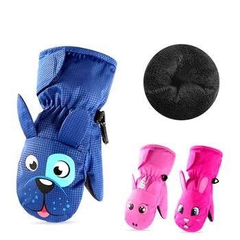 

Ski Cycling Climbing Outdoor Gloves Waterproof Anti-slip Leather Kids Winter Warm Gloves Windproof for Children Boys Girls