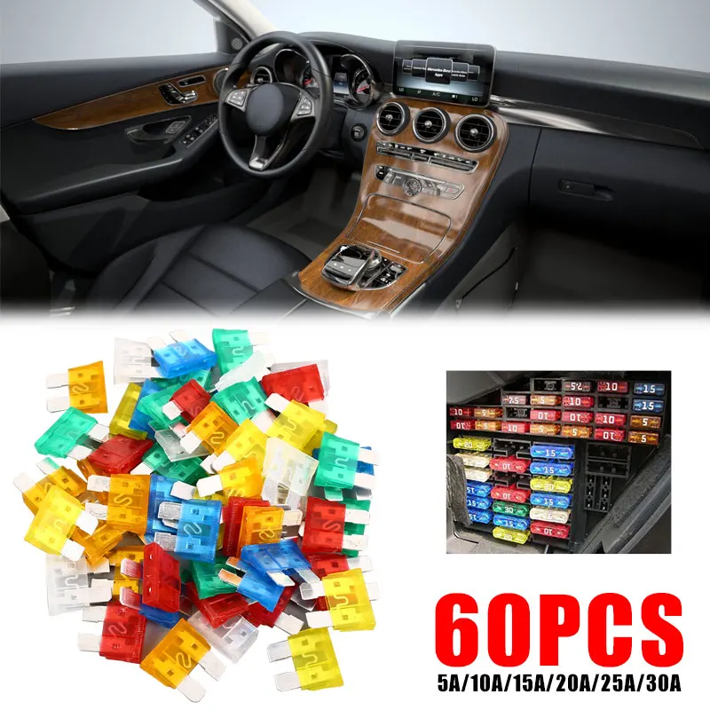 5A/10A/15A/20A/25A/30A Safety Fuse Blade Fuse Motorcycle Universal Fuses Kit for SUV