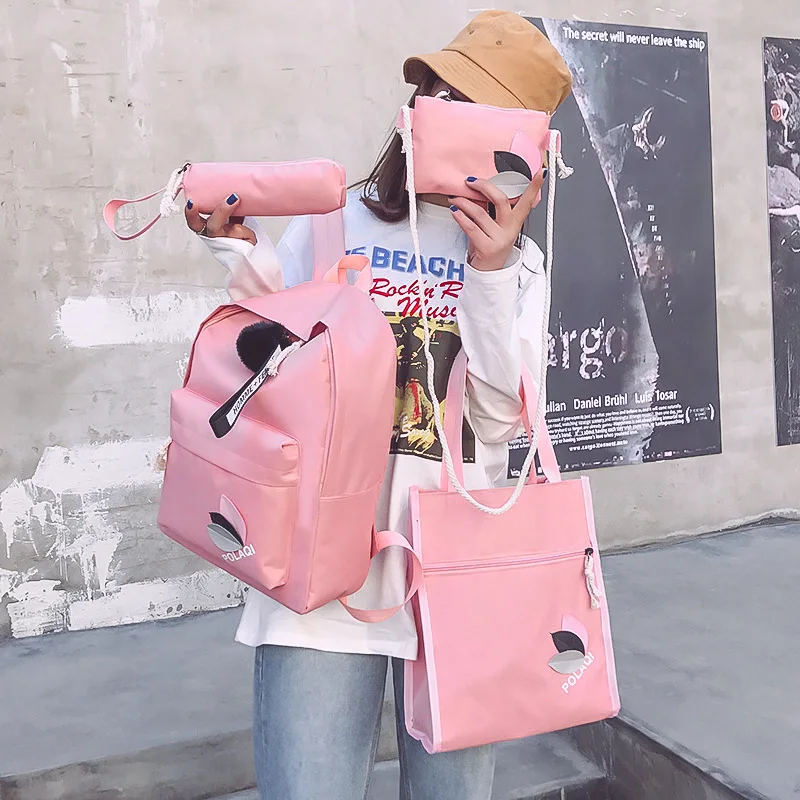 

Activity Schoolbag for Elementary School Students 4 Pieces in a Set bu xi dai Pencil Case Purse Oxford Cloth Comfortable Versati