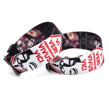 

20pcs/lot V for Vendetta Wristband Adjustable Ribbon Wristbands 3D Halloween Terror Hand Strap Sport Hip Hop Accessories KB2321
