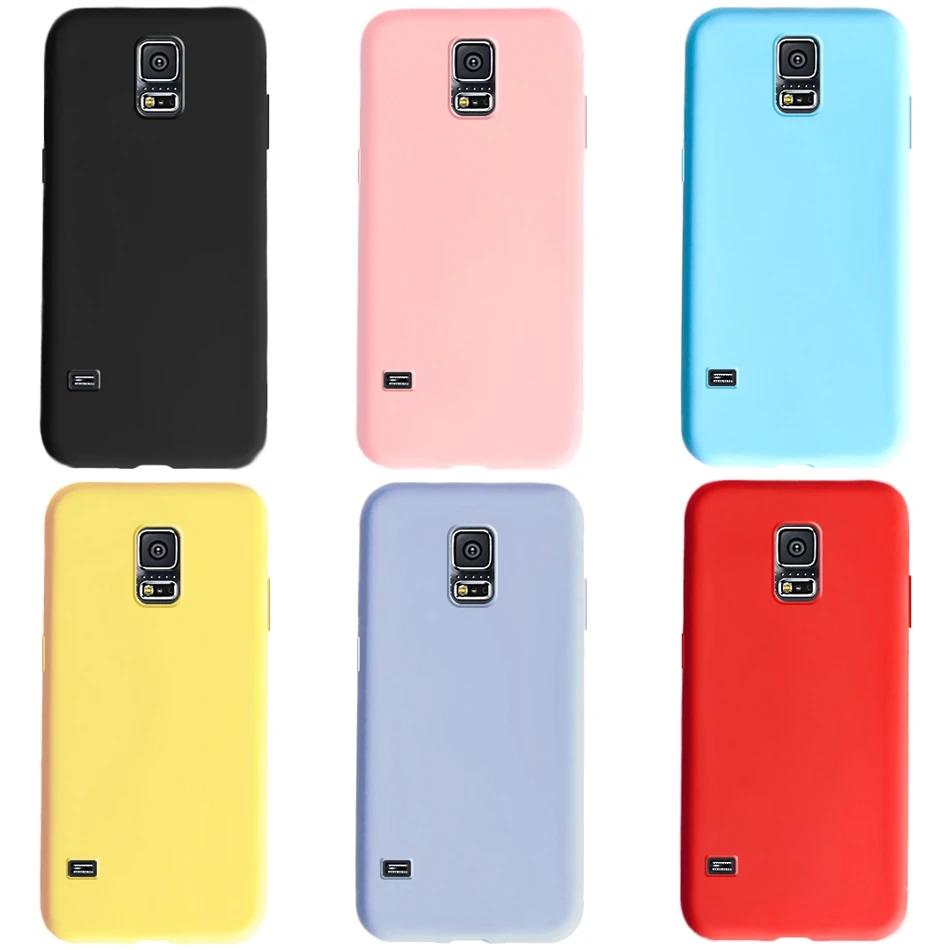 Funda de blanda para móvil, carcasa de TPU de Color caramelo para Samsung Galaxy S5 S 5 I9600 SM G900F S5 SM G903F G903 Duos G9006 G9006V|Fundas antigolpes para