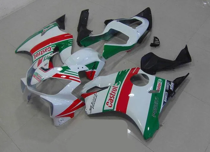 Литьевая Форма ABS Обтекатели комплект Подходит для HONDA CBR 600 F4i FS 01 02 03 CBR600 2001 2002 2003 тела набор желтый синий - Цвет: white green