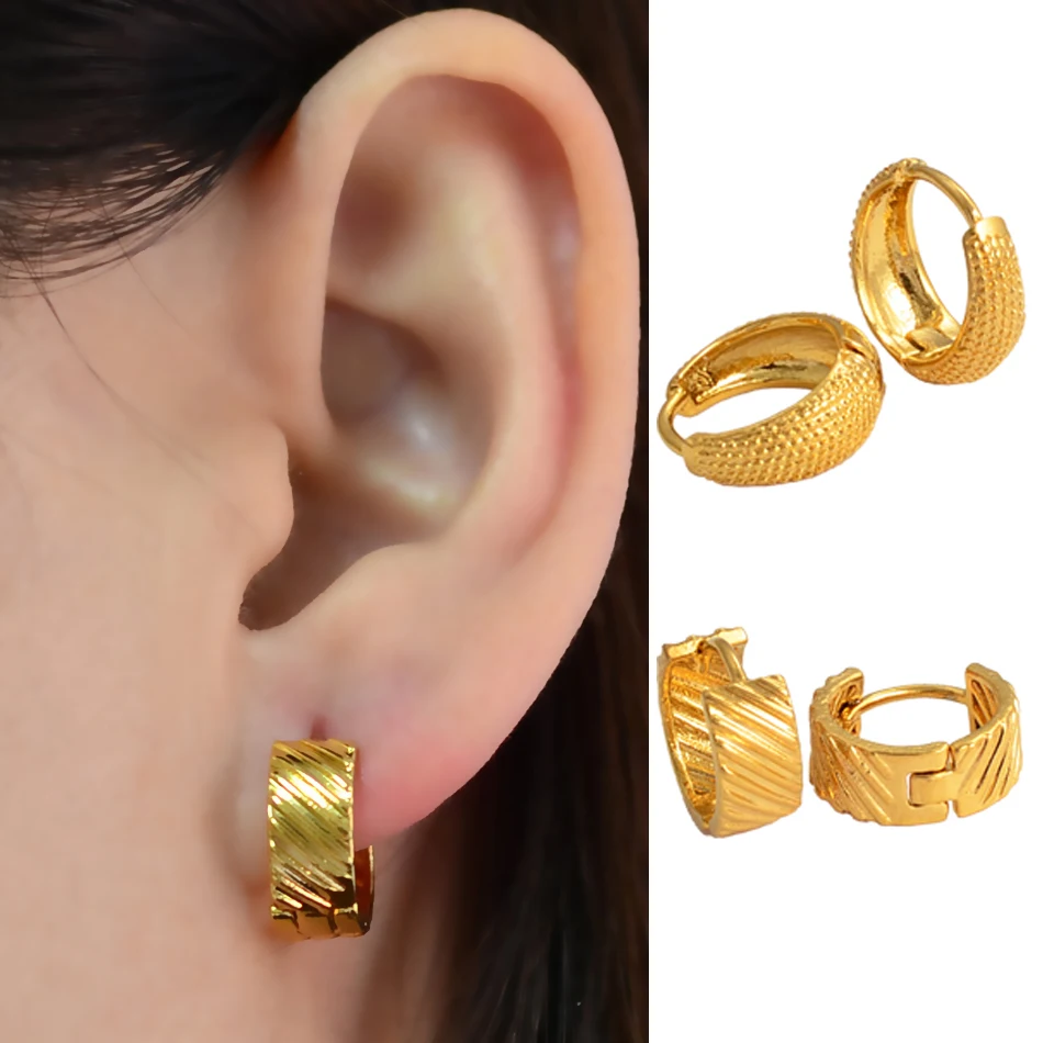 

Anniyo Gold Color Stud Earrings for Women Girls,Wholesale Prices for Arabia Africa Middle East Accessories Wedding Gift #121106