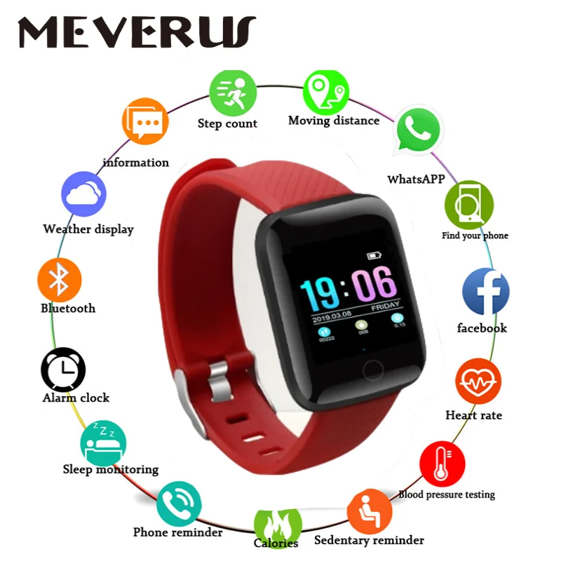 

In Stock! D13 Smart Watches 116 Plus Heart Rate Watch Smart Wristband Sports Watches Smart Band Waterproof Smartwatch Android A2