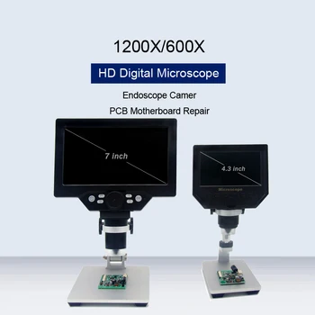 

600X/1200X Digital Electronic Microscope Magnifier HD LCD Endoscope Camer For PCB Motherboard Repair With Aluminum Alloy Stent