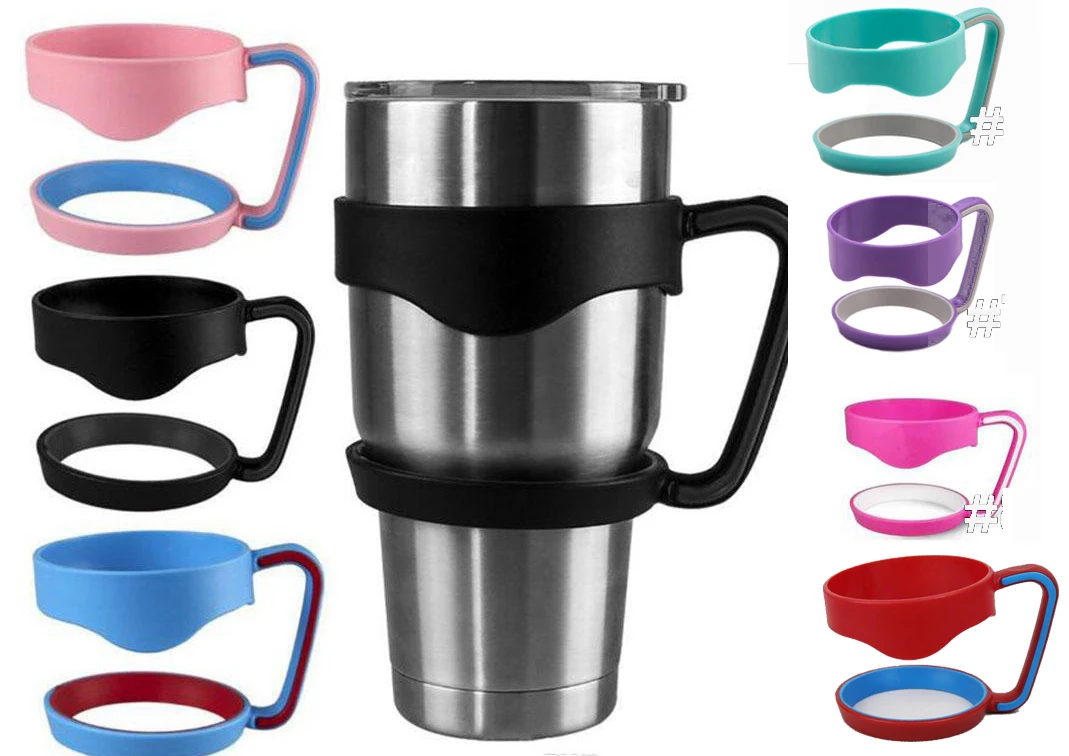 10 шт., 7 цветов, портативная бутылка для воды, кружки, чашка, ручка для 30 унций, стакан, трамблер, чашка, держатель для рук, подходит для путешествий, посуда для напитков