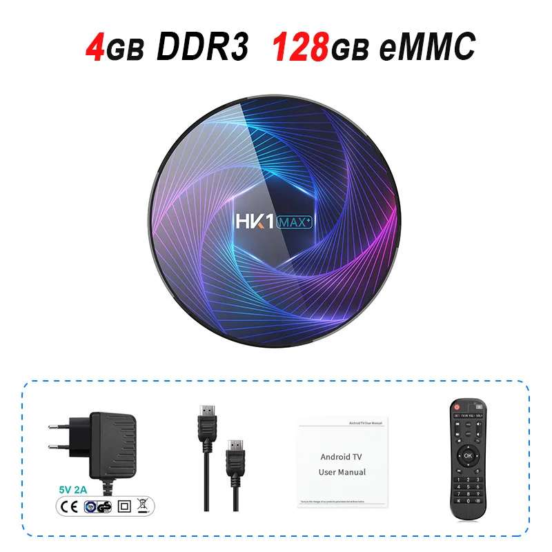 HK1max+ Смарт ТВ приставка Rockchip RK3368Pro Android 9,0 ТВ приставка 4 ГБ 32 ГБ 64 Гб 128 ГБ 2,4G 5G WiFi BT4.0 4K медиаплеер HK1 Max Plus - Цвет: 4GB 128GB