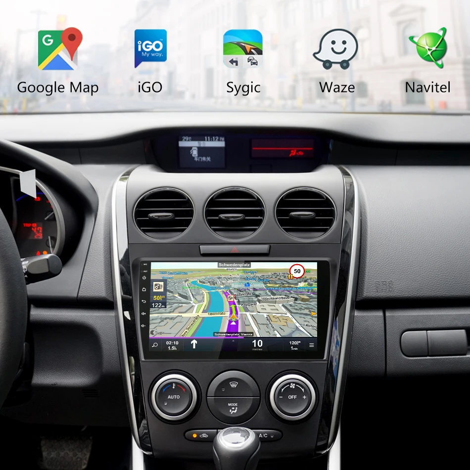 Sale 2DIN 9" Android 8.1 4G NET Car GPS Navigation Radio Multimedia Player For MAZDA CX-7 cx7 cx 7 2008-2015 RDS HiFi 36EQ 2 DIN DVD 4