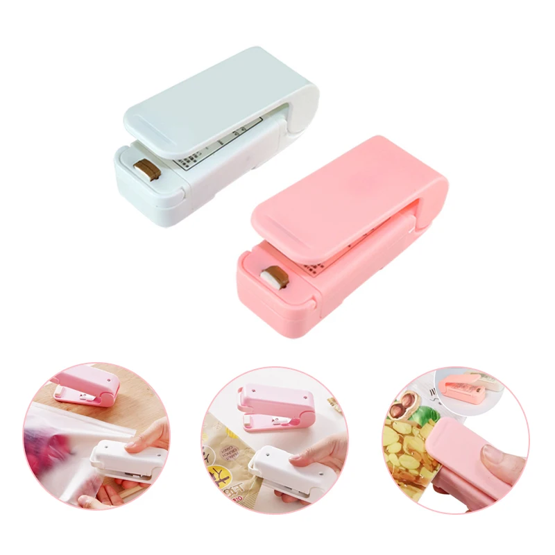 Mini máquina selladora de plástico, Clips de bolsas, sellado térmico  portátil, embalaje de aperitivos, conservación de alimentos, almacenamiento  de cocina para el hogar, nuevo - AliExpress