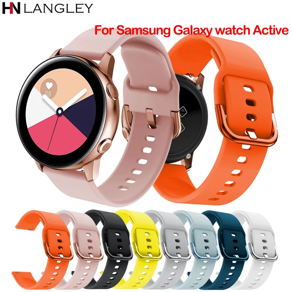 Ремешок силиконовый для Samsung Galaxy Watch Active мягкий спортивный браслет Gear S2 Classic 42