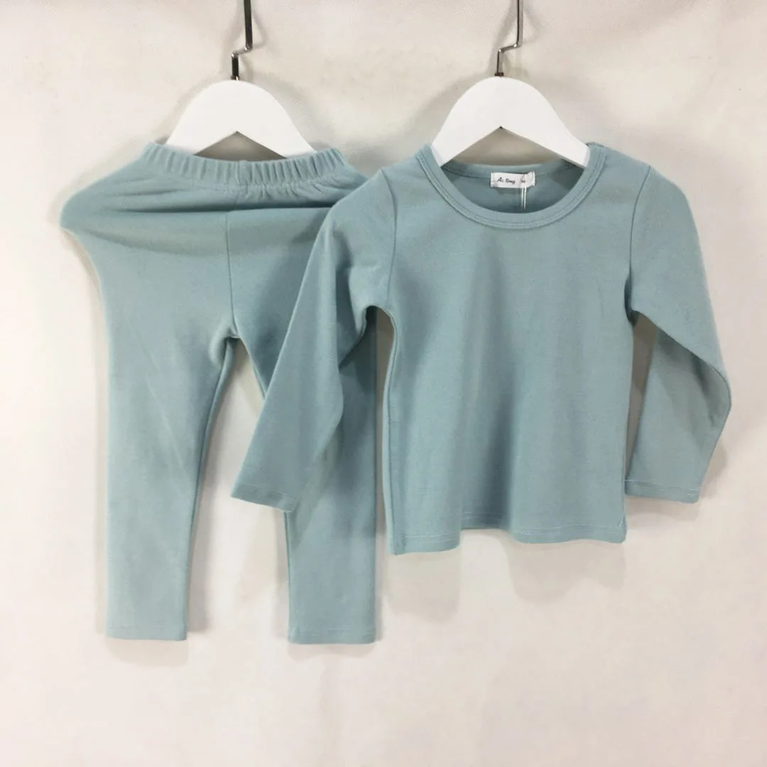 Г. Лидер продаж, детские пижамы, одежда для мальчиков и девочек, футболка+ длинные штаны комплект из 2 предметов детские мягкие комплекты одежды на осень и зиму - Цвет: Gray blue