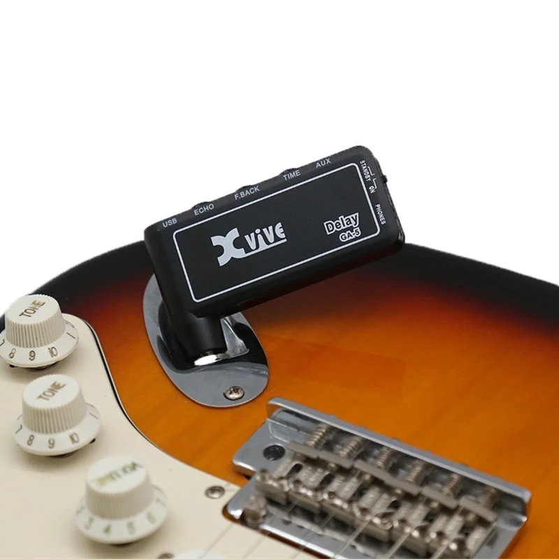 Mini Rechargeable Electric Guitar Plug Headphone Amp Amplifier Digital Delay Effect Guitar Accessory